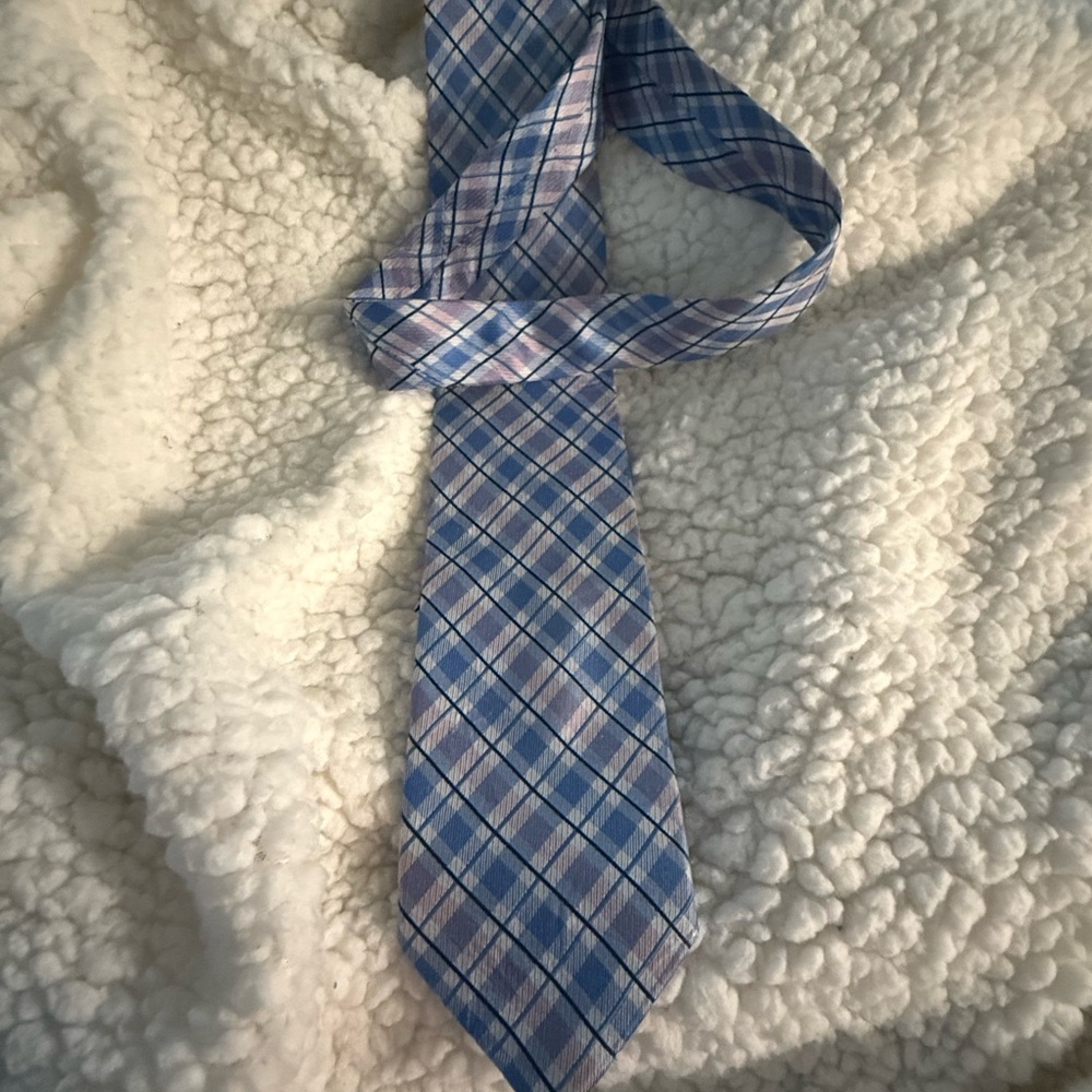 Blue Plaid Men's Tie